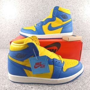 Nike Air Jordan 1 Retro High OG 'Reverse Laney' Sneakers Shoes Blue Yellow Shoes